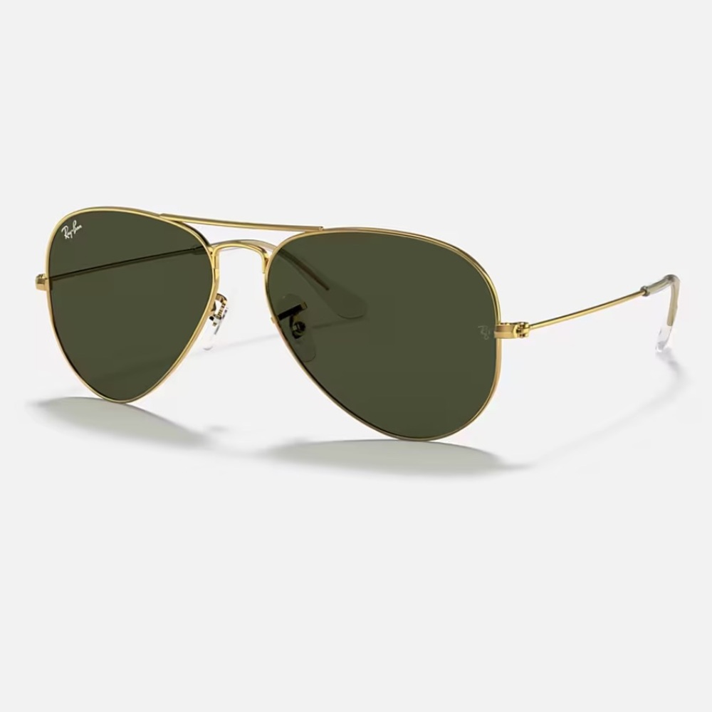 Ray Ban Classic Aviators - Polished Gold with Green Lenses